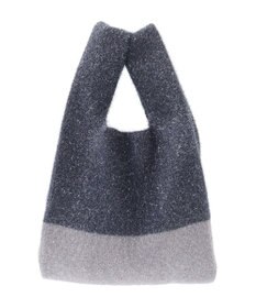 earth music&ecology バイカラーキラキラニットハンドバッグ