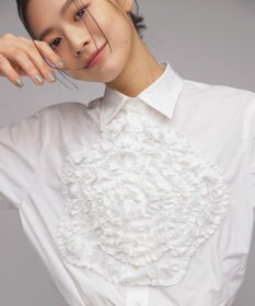 組曲 S 【組曲×setsuko sagittaire】フラワーフリルシャーティング ブラウス