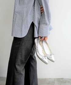 nouvelleRobe Oū 【本革・高反発】Pointed ポインテッドトゥ メタリックバレエシューズ