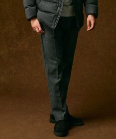 JOSEPH ABBOUD 【キングサイズ・軽量/ストレッチ/尾州産ジャージー素材】ウールミルドジャージータック パンツ