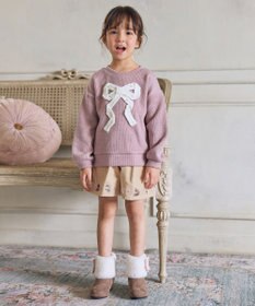 ANY KIDS リボン ニットソー トレーナー