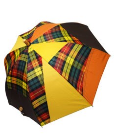 +RING 【UPF50＋】【限定/日本製】晴雨兼用傘（長ショート）YEL-CHK SR430