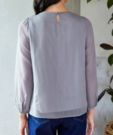 Tiaclasse L 【洗える】ドビーシフォンパールブラウス