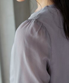 Tiaclasse L 【洗える】ドビーシフォンパールブラウス