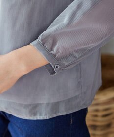 Tiaclasse L 【洗える】ドビーシフォンパールブラウス