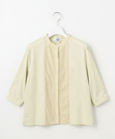 J.PRESS LADIES L 【洗える】エンブロシャツジャージー ブラウスライク カットソー