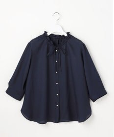 ANY SIS L 【2WAY】スムージーポリエステル フリルネック ブラウス