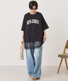 AMERICAN HOLIC カレッジロゴレースドッキングＴシャツ