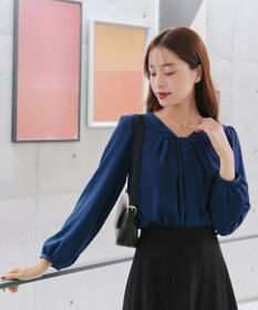 Tiaclasse 【スマート裏起毛】 ボウタイ風ブラウス