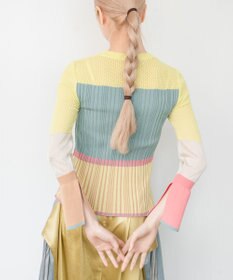 COQ CACTUS カラーブロックリブニット