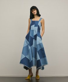 GRACE CONTINENTAL パッチワークデニムワンピース