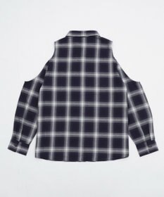 WEGO オープンショルダーチェックBIGシャツ