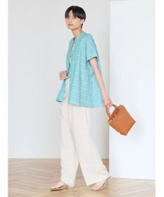 AMERICAN HOLIC 接触冷感フレンチスリーブ切り替えフレアブラウス