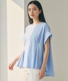 UNFILO ヒートシールドジャージー タックデザイン Tシャツ サックス