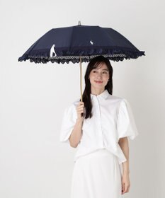 MOONBAT 【遮光/晴雨兼用日傘】POLO RALPH LAUREN(ポロ ラルフローレン) エンブフリル 折りたたみ傘 楽折 遮熱 UV