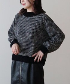 Green Parks ベロアモールモックネックニットプルオーバー