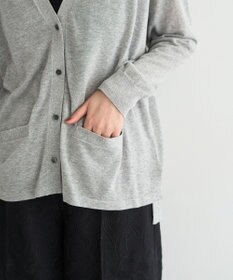 YECCA VECCA ハイゲージミドル丈Vネックカーディガン