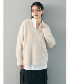 AMERICAN HOLIC モールヤーン片畦Ｖネックニットプルオーバー