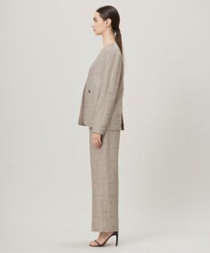 ICB L 【日本製・洗える】ペイズリーレノクロス ワイドストレートパンツ