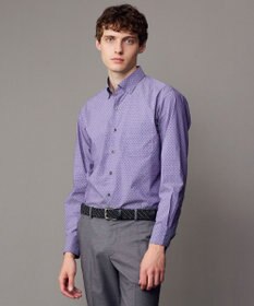 JOSEPH ABBOUD 【ストレッチ・洗える】ストレッチ プリント シャツ パープル系5