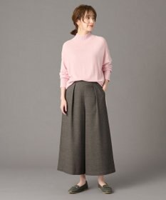 ANY 【洗濯機可/ウエストゴム】ライトツイードワイドパンツ