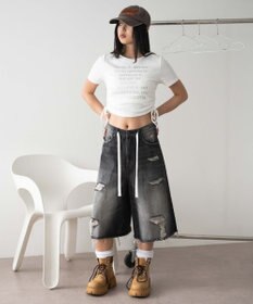 WEGO グラフィックサイドドロストリブちびT