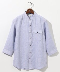 JOSEPH ABBOUD 【麻100％・軽い・涼しい】 モイスチャーリネンバンドカラーシャツ