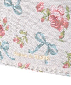 Maison de FLEUR ローズリボン柄ゴブランスクエアトートMバッグ