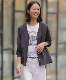 J.PRESS LADIES S 【冷房対策に】シアードライトリコット Vネック カーディガン