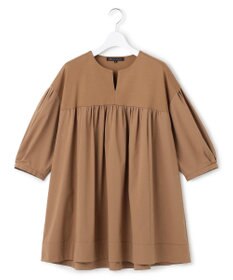 23区 【洗える】シルキータフタコンビ チュニック カットソー