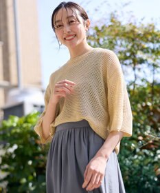 ANY 【洗濯機可/アンチピリング】アイレットメッシュニット