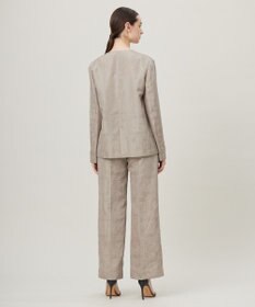 ICB L 【日本製・洗える】ペイズリーレノクロス ワイドストレートパンツ