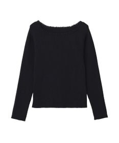 earth music&ecology 【予約】レーストリムリブニットプルオーバー