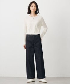 J.PRESS LADIES L 【WEB限定カラーあり】ハイパワーデニムツイル ワイドパンツ