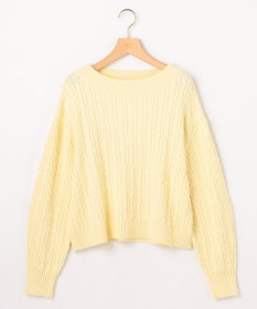 組曲 S 【加藤ローサさん着用】コットンカシミヤMIX ケーブル ニット