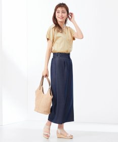 ANY SIS S シルケットストライプ スキッパー カットソー