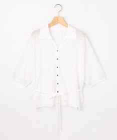 組曲 L 【先行予約・WEB限定】シアーニット 襟付き七分袖カーディガン