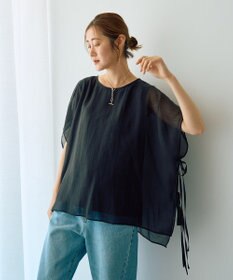 YECCA VECCA サイドリボンシアーレイヤードプルオーバー