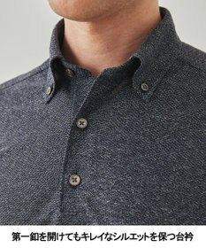 GOTAIRIKU 麻混・襟しっかり【洗える/通気性】ノルマンディーリネン ボタンダウンポロシャツ(25/26年モデル)