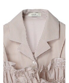 earth music&ecology ＳＥＴ２点シャーリングビスチェ×シャツワンピース