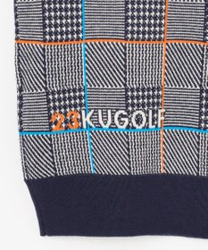 23区GOLF 【MEN】チェックジャガード　クルーネック  ニット