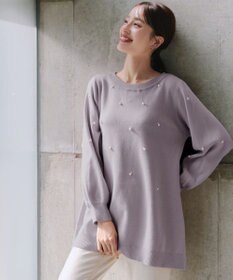 Tiaclasse 【洗える】パール付きニットチュニック