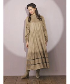 Green Parks ■ＥＳＣＡＲ　スエード調ギャザーキリカエワンピース