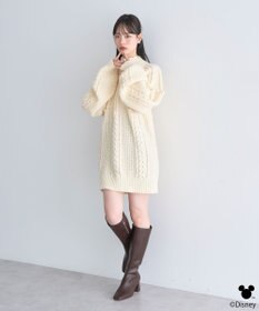 earth music&ecology 【予約】Disney/ポイントミッキーケーブルニット