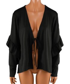 San-ai Resort（三愛水着楽園） 【UPF50＋】　フリル羽織り　M　　【San-ai Resort（サンアイリゾート）】