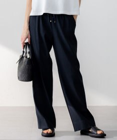 23区 L 【洗える】リネンレーヨンストレッチ ドロスト ワイド パンツ