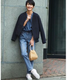 ICB L 【洗える】 ダブルクロスクレープ ブルゾン