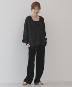 AMERICAN HOLIC バイパチラメ入りＶネック片畦ニットカーディガ