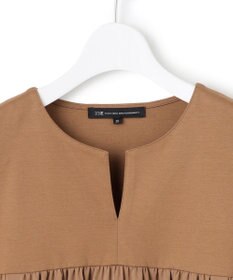 23区 【洗える】シルキータフタコンビ チュニック カットソー