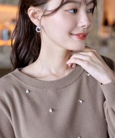 Tiaclasse 【洗える】パール付きニットチュニック